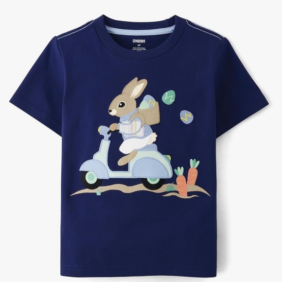 GYMBOREE Easter Bunny, Navy Shirt, NWT, Boys, 2T - Picture 2 of 4